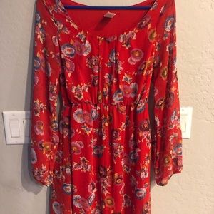 Floral knee length dress.